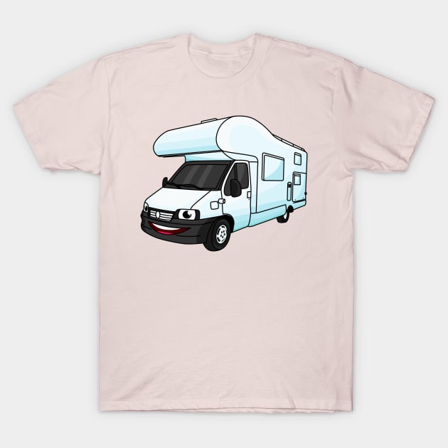 Happy campervan cartoon illustration T-Shirt by Cartoons of fun